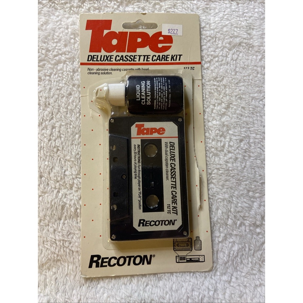 Recoton Music‎ Deluxe Cassette Tape Care Kit # 112TC NOS Blister Tear Unused Vtg
